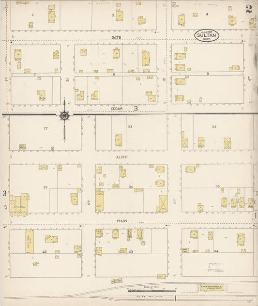 Sanborn Fire Insurance Map from Sultan, Snohomish County, Washington (1913), Sheet #0002 - Historic Sanborn Fire Insurance Map Print, vintage old map wall art, antique decor, genealogy gift, Washington Washington map