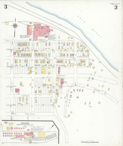 Sanborn Fire Insurance Map from Newell, Hancock County, West Virginia (1933), Sheet #0003 - Complete Map Set gallery image, historic Sanborn map, vintage wall art, West Virginia West Virginia