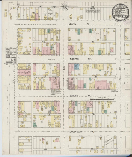 Sanborn Fire Insurance Map from Glenwood Springs, Garfield County, Colorado. (1888) – Historic Sanborn Fire Insurance Map Print