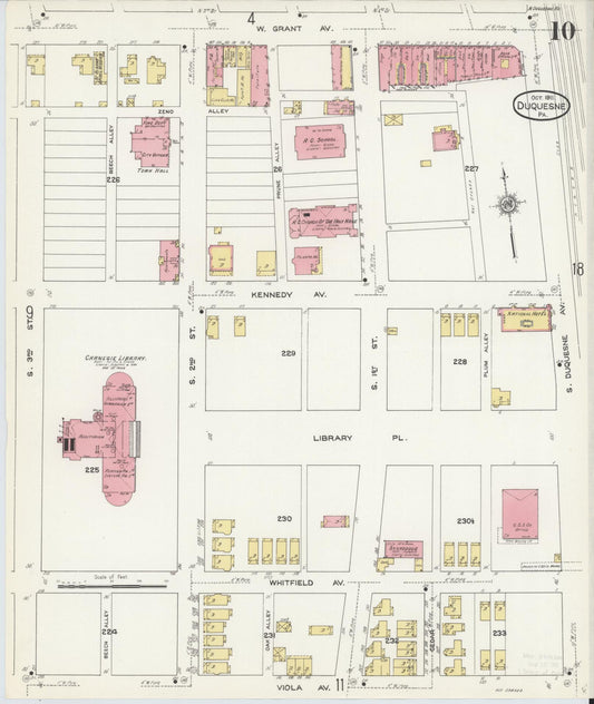 Sanborn Fire Insurance Map from Duquesne, Allegheny County, Pennsylvania (1911), Sheet #0010 - Historic Sanborn Fire Insurance Map Print, vintage old map wall art, antique decor, genealogy gift, Pennsylvania Pennsylvania map