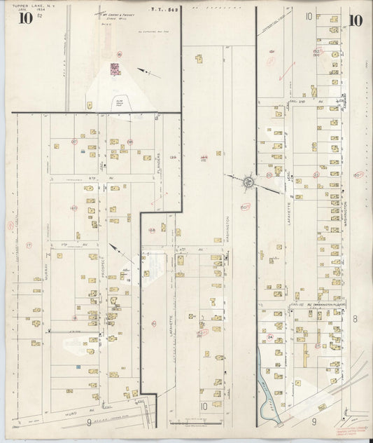Sanborn Fire Insurance Map from Tupper Lake, Franklin County, New York (1950), Sheet #0010 - Historic Sanborn Fire Insurance Map Print, vintage old map wall art, antique decor, genealogy gift, New York New York map