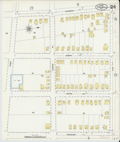Sanborn Fire Insurance Map from Peekskill, Westchester County, New York (1905), Sheet #0024 - Complete Map Set gallery image, historic Sanborn map, vintage wall art, New York New York