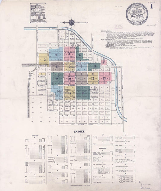 Sanborn Fire Insurance Map from Willows, Glenn County, California. (1912) – Historic Sanborn Fire Insurance Map Print
