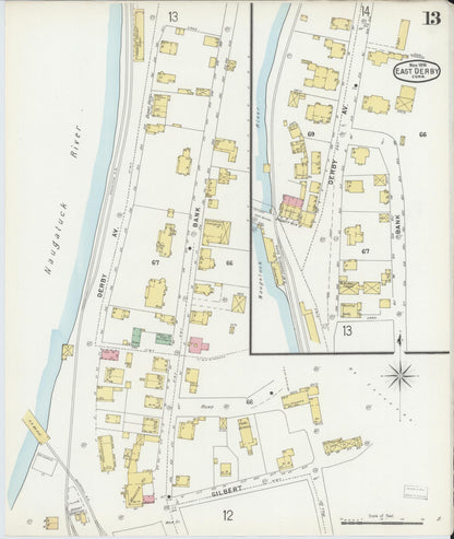 Sanborn Fire Insurance Map from Derby, New Haven County, Connecticut (1896), Sheet #0013 - Complete Map Set gallery image, historic Sanborn map, vintage wall art, Connecticut Connecticut
