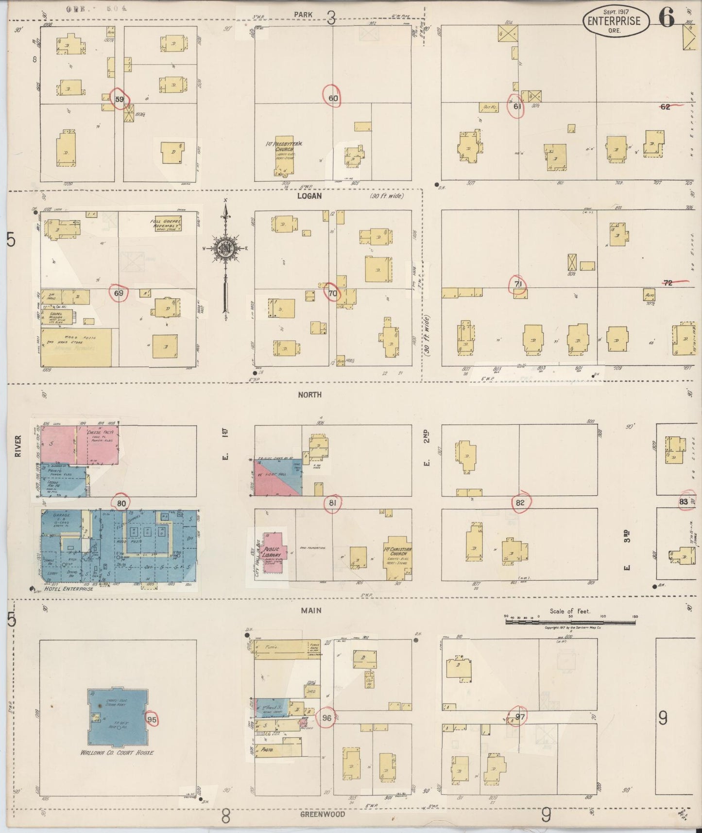 Sanborn Fire Insurance Map from Enterprise, Wallowa County, Oregon (1941), Sheet #0006 - Complete Map Set gallery image, historic Sanborn map, vintage wall art, Oregon Oregon