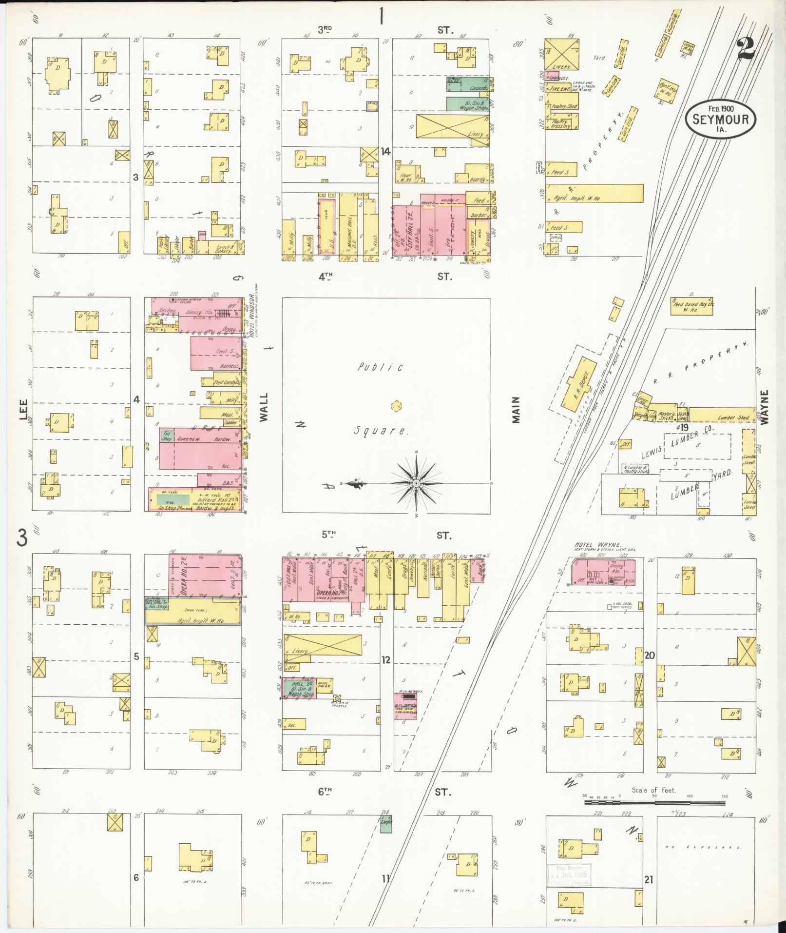 Sanborn Fire Insurance Map from Seymour, Wayne County, Iowa (1900), Sheet #0002 - Historic Sanborn Fire Insurance Map Print