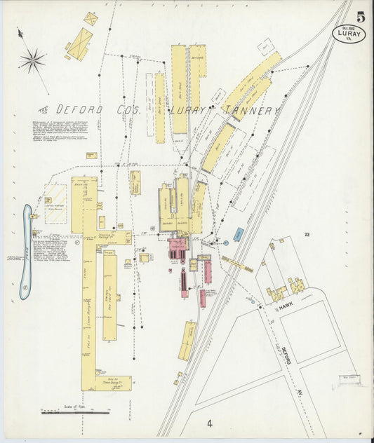 Sanborn Fire Insurance Map from Luray, Page County, Virginia (1902), Sheet #0005 - Historic Sanborn Fire Insurance Map Print, vintage old map wall art, antique decor, genealogy gift, Virginia Virginia map