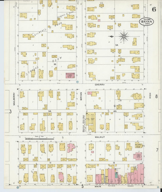 Sanborn Fire Insurance Map from Bryan, Williams County, Ohio (1905), Sheet #0006 - Historic Sanborn Fire Insurance Map Print, vintage old map wall art, antique decor, genealogy gift, Ohio Ohio map