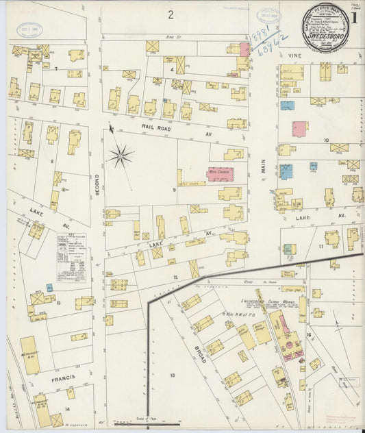 Sanborn Fire Insurance Map from Swedesboro, Gloucester County, New Jersey. (1898) – Historic Sanborn Fire Insurance Map Print