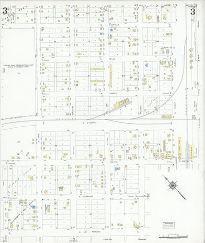 Sanborn Fire Insurance Map from Mathis, San Patricio County, Texas (1950), Sheet #0003 - Historic Sanborn Fire Insurance Map Print, vintage old map wall art, antique decor, genealogy gift, Texas Texas map