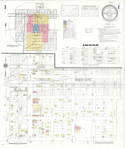 Sanborn Fire Insurance Map from Scott City, Scott County, Kansas (1935), Sheet #0001 - Complete Map Set gallery image, historic Sanborn map, vintage wall art, Kansas Kansas