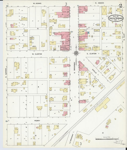 Sanborn Fire Insurance Map from Green Springs, Sandusky And Seneca Counties, Ohio (1911), Sheet #0002 - Complete Map Set gallery image, historic Sanborn map, vintage wall art, Ohio Ohio