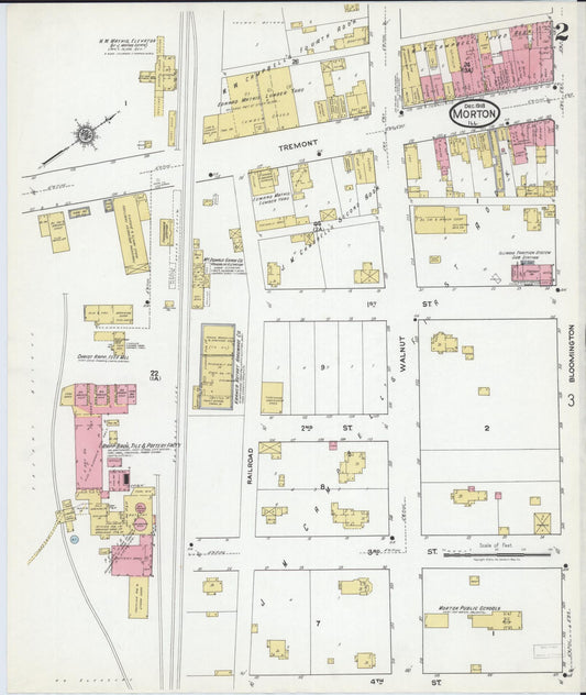 Sanborn Fire Insurance Map from Morton, Tazewell County, Illinois (1918), Sheet #0002 - Historic Sanborn Fire Insurance Map Print, vintage old map wall art, antique decor, genealogy gift, Illinois Illinois map