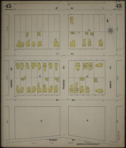Sanborn Fire Insurance Map from New Jersey Coast, New Jersey Coast, New Jersey (1890), Sheet #0045 - Complete Map Set gallery image, historic Sanborn map, vintage wall art, New Jersey Coast New Jersey