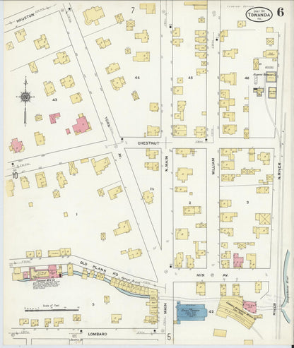 Sanborn Fire Insurance Map from Towanda, Bradford County, Pennsylvania (1911), Sheet #0006 - Complete Map Set gallery image, historic Sanborn map, vintage wall art, Pennsylvania Pennsylvania