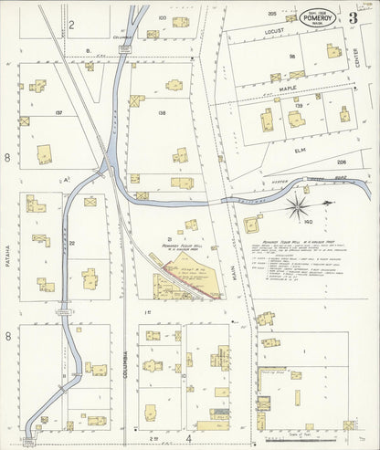 Sanborn Fire Insurance Map from Pomeroy, Garfield County, Washington (1908), Sheet #0003 - Complete Map Set gallery image, historic Sanborn map, vintage wall art, Washington Washington