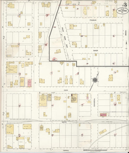 Sanborn Fire Insurance Map from Willamina, Yamhill County, Oregon (1928), Sheet #0003 - Complete Map Set gallery image, historic Sanborn map, vintage wall art, Oregon Oregon