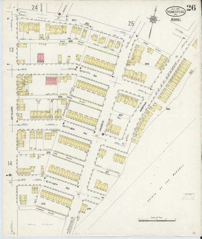 Sanborn Fire Insurance Map from Homestead, Allegheny County, Pennsylvania (1913), Sheet #0026 - Complete Map Set gallery image, historic Sanborn map, vintage wall art, Pennsylvania Pennsylvania