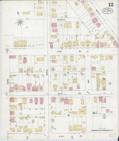 Sanborn Fire Insurance Map from Alton, Madison County, Illinois (1902), Sheet #0012 - Historic Sanborn Fire Insurance Map Print, vintage old map wall art, antique decor, genealogy gift, Illinois Illinois map
