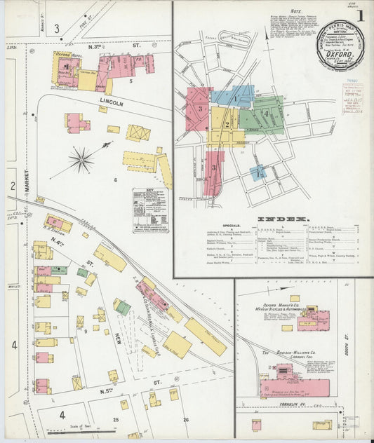 Sanborn Fire Insurance Map from Oxford, Chester County, Pennsylvania (1900), Sheet #0001 - Historic Sanborn Fire Insurance Map Print, vintage old map wall art, antique decor, genealogy gift, Pennsylvania Pennsylvania map