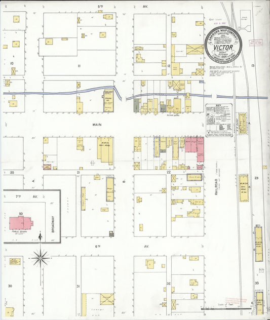 Sanborn Fire Insurance Map from Victor, Ravalli County, Montana (1909), Sheet #0001 - Historic Sanborn Fire Insurance Map Print, vintage old map wall art, antique decor, genealogy gift, Montana Montana map