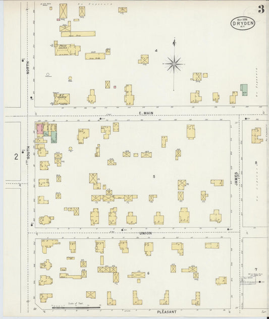 Sanborn Fire Insurance Map from Dryden, Tompkins County, New York (1898), Sheet #0003 - Historic Sanborn Fire Insurance Map Print, vintage old map wall art, antique decor, genealogy gift, New York New York map