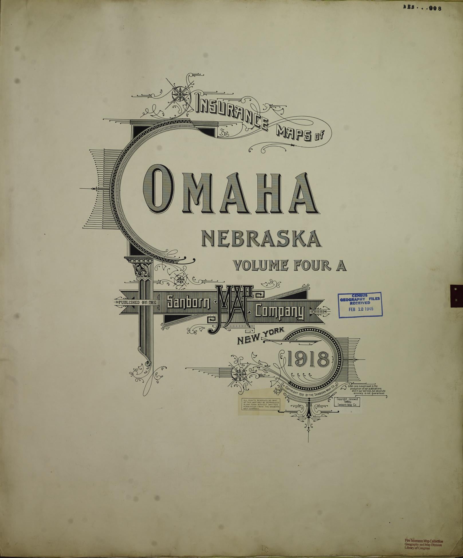 Sanborn Fire Insurance Map from Omaha, Douglas And Sarpy County, Nebraska (1962), Sheet #0001 - Complete Map Set gallery image, historic Sanborn map, vintage wall art, Nebraska Nebraska