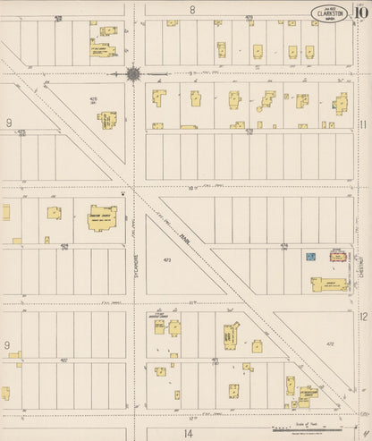 Sanborn Fire Insurance Map from Clarkston, Asotin County, Washington (1922), Sheet #0010 - Complete Map Set gallery image, historic Sanborn map, vintage wall art, Washington Washington