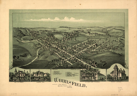 Woodsfield, Monroe County, Ohio, 1899 (1899) – Historic Bird’s-Eye View Panorama Print