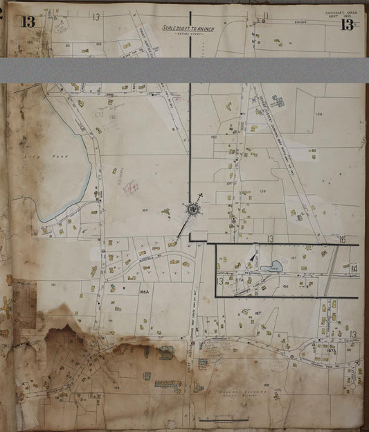 Sanborn Fire Insurance Map from Cohasset, Norfolk County, Massachusetts (1963), Sheet #0013 - Historic Sanborn Fire Insurance Map Print, vintage old map wall art, antique decor, genealogy gift, Massachusetts Massachusetts map