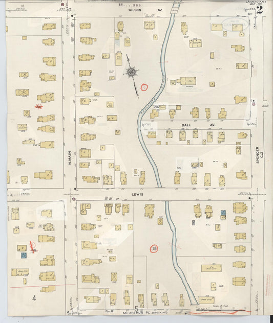 Sanborn Fire Insurance Map from Canastota, Madison County, New York (1959), Sheet #0002 - Historic Sanborn Fire Insurance Map Print, vintage old map wall art, antique decor, genealogy gift, New York New York map