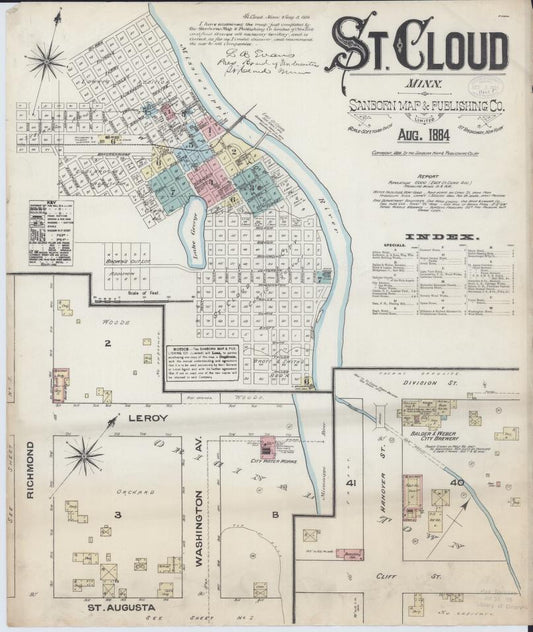 Sanborn Fire Insurance Map from Saint Cloud, Stearns, Benton, and Sherburne Counties, Minnesota. (1884) – Map View