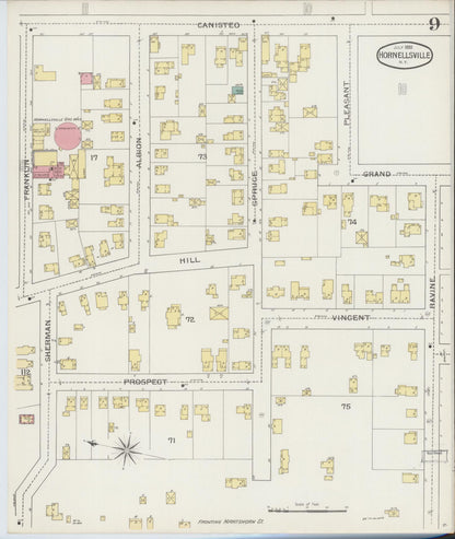 Sanborn Fire Insurance Map from Hornell, Steuben County, New York (1893), Sheet #0009 - Complete Map Set gallery image, historic Sanborn map, vintage wall art, New York New York