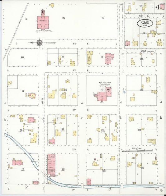 Sanborn Fire Insurance Map from Sandy, Salt Lake County, Utah (1911), Sheet #0005 - Historic Sanborn Fire Insurance Map Print, vintage old map wall art, antique decor, genealogy gift, Utah Utah map