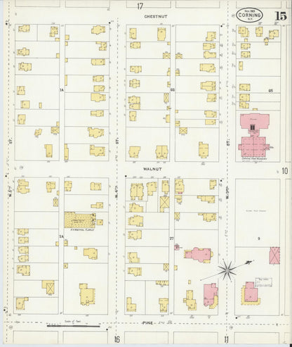 Sanborn Fire Insurance Map from Corning, Steuben County, New York (1903), Sheet #0015 - Complete Map Set gallery image, historic Sanborn map, vintage wall art, New York New York