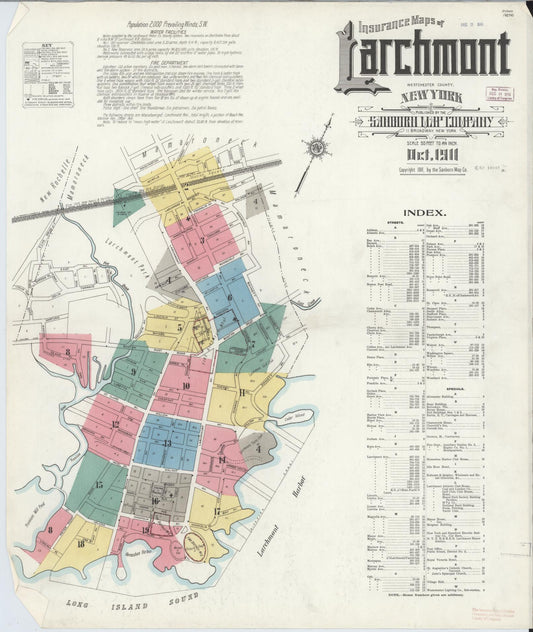 Sanborn Fire Insurance Map from Larchmont, Westchester County, New York. (1911) – Historic Sanborn Fire Insurance Map Print