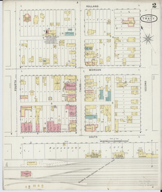 Sanborn Fire Insurance Map from Tracy, Lyon County, Minnesota (1894), Sheet #0002 - Historic Sanborn Fire Insurance Map Print, vintage old map wall art, antique decor, genealogy gift, Minnesota Minnesota map