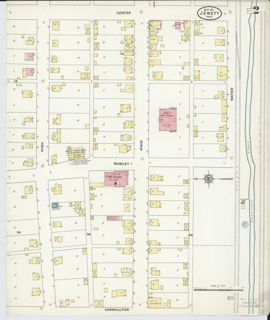 Sanborn Fire Insurance Map from Jewett, Harrison County, Ohio (1911), Sheet #0002 - Historic Sanborn Fire Insurance Map Print, vintage old map wall art, antique decor, genealogy gift, Ohio Ohio map