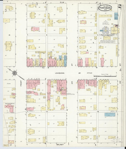 Sanborn Fire Insurance Map from Perrysburg, Wood County, Ohio (1914), Sheet #0002 - Historic Sanborn Fire Insurance Map Print, vintage old map wall art, antique decor, genealogy gift, Ohio Ohio map