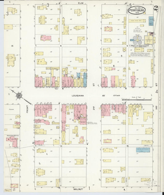 Sanborn Fire Insurance Map from Perrysburg, Wood County, Ohio (1914), Sheet #0002 - Historic Sanborn Fire Insurance Map Print, vintage old map wall art, antique decor, genealogy gift, Ohio Ohio map