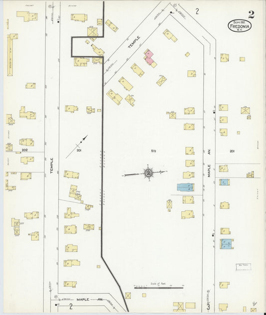 Sanborn Fire Insurance Map from Fredonia, Chautauqua County, New York (1912), Sheet #0002 - Complete Map Set gallery image, historic Sanborn map, vintage wall art, New York New York