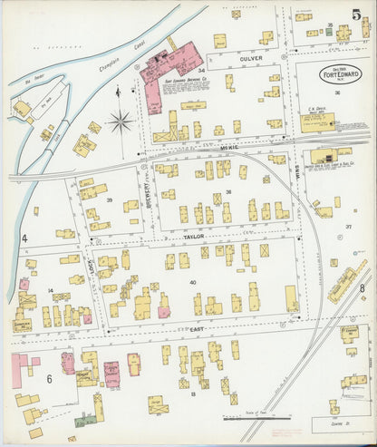 Sanborn Fire Insurance Map from Fort Edward, Washington County, New York (1900), Sheet #0005 - Complete Map Set gallery image, historic Sanborn map, vintage wall art, New York New York
