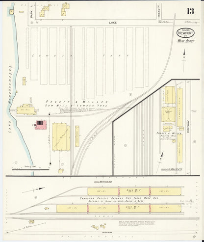 Sanborn Fire Insurance Map from Newport, Orleans County, Vermont (1913), Sheet #0013 - Complete Map Set gallery image, historic Sanborn map, vintage wall art, Vermont Vermont