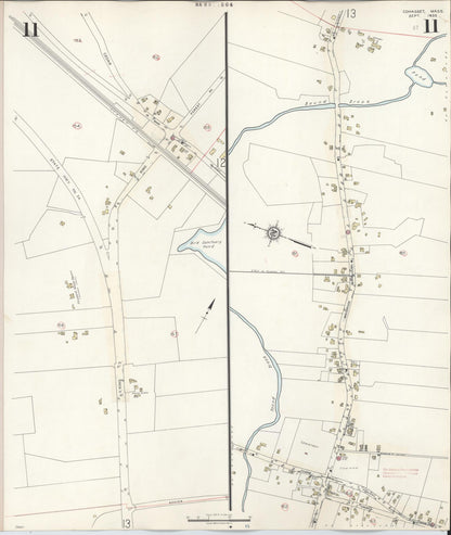 Sanborn Fire Insurance Map from Cohasset, Norfolk County, Massachusetts (1940), Sheet #0011 - Historic Sanborn Fire Insurance Map Print, vintage old map wall art, antique decor, genealogy gift, Massachusetts Massachusetts map