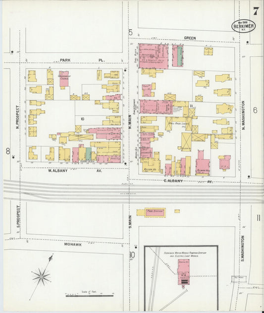 Sanborn Fire Insurance Map from Herkimer, Herkimer County, New York (1900), Sheet #0007 - Historic Sanborn Fire Insurance Map Print, vintage old map wall art, antique decor, genealogy gift, New York New York map
