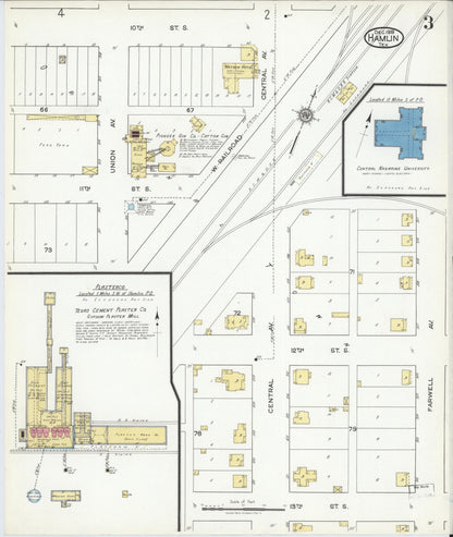 Sanborn Fire Insurance Map from Hamlin, Jones County, Texas (1919), Sheet #0003 - Complete Map Set gallery image, historic Sanborn map, vintage wall art, Texas Texas