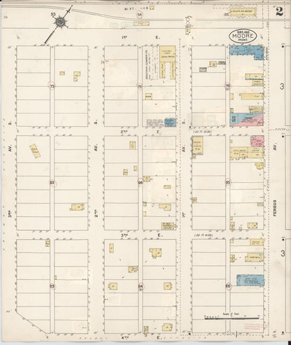 Sanborn Fire Insurance Map from Moore, Fergus County, Montana (1929), Sheet #0002 - Complete Map Set gallery image, historic Sanborn map, vintage wall art, Montana Montana