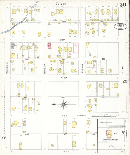 Sanborn Fire Insurance Map from Boise, Ada County, Idaho (1903), Sheet #0029 - Complete Map Set gallery image, historic Sanborn map, vintage wall art, Idaho Idaho