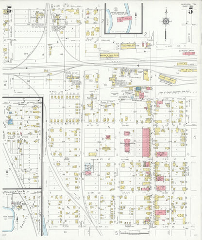 Sanborn Fire Insurance Map from Mission, Hidalgo County, Texas (1933), Sheet #0005 - Historic Sanborn Fire Insurance Map Print, vintage old map wall art, antique decor, genealogy gift, Texas Texas map