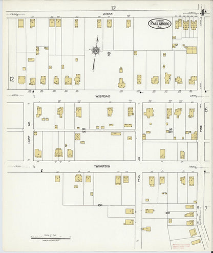 Sanborn Fire Insurance Map from Paulsboro, Gloucester County, New Jersey (1920), Sheet #0004 - Historic Sanborn Fire Insurance Map Print, vintage old map wall art, antique decor, genealogy gift, New Jersey New Jersey map